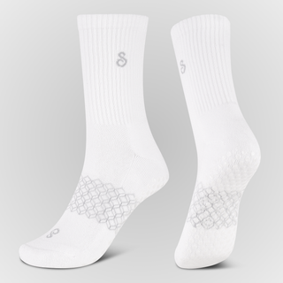 Flow Crew Grip Socks White