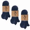 merino wool trainer socks - navy blue - 3 pack